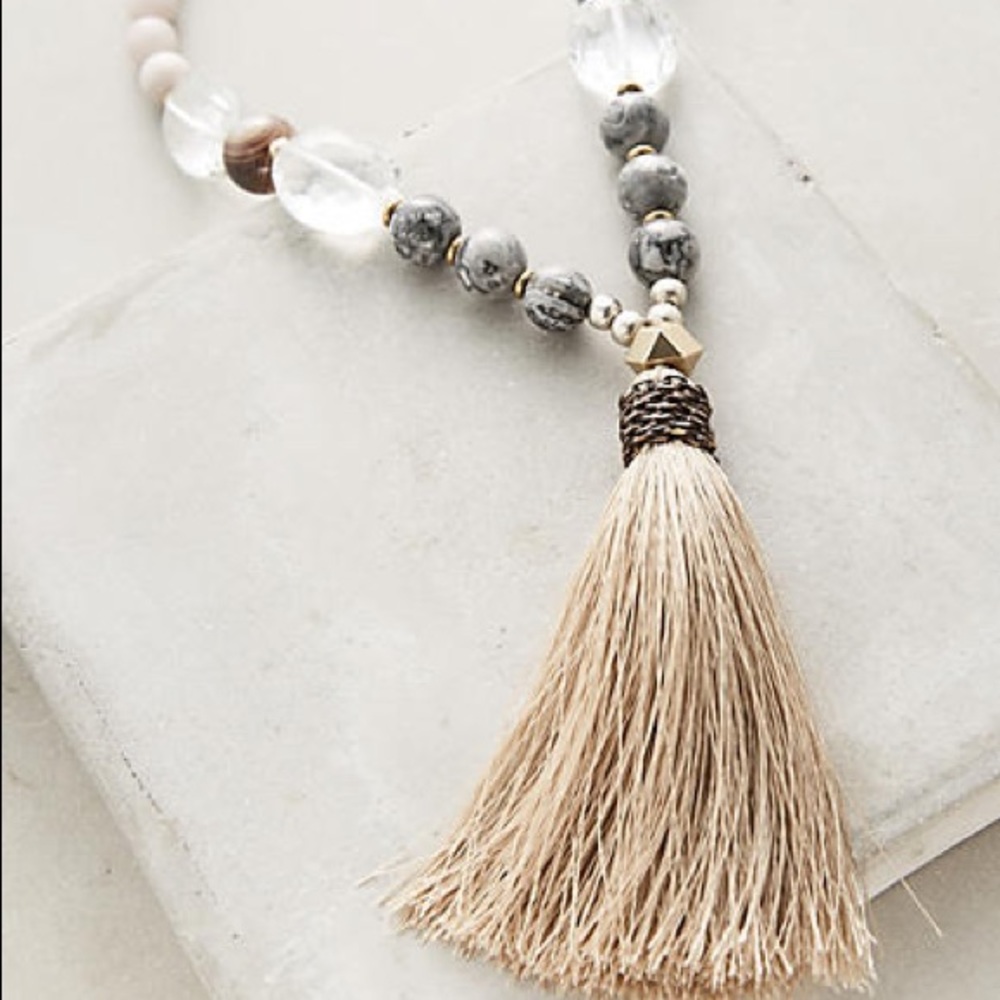 Anthropologie Beaded Tassel Necklace